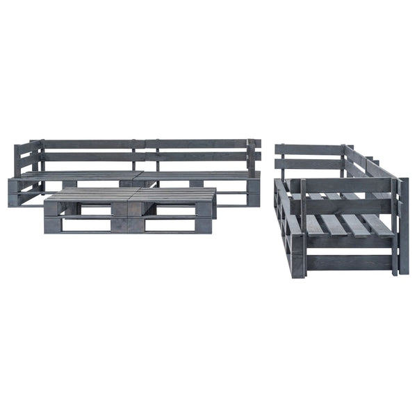 vidaXL 6-piece Pallet Outdoor Lounge Set with Cushions Red Wood