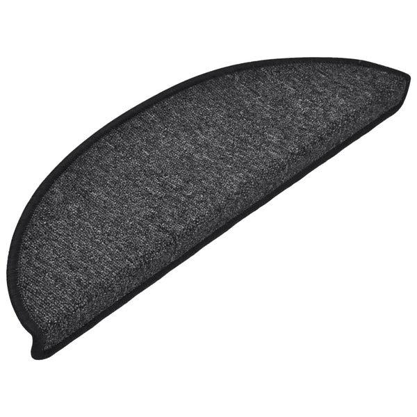vidaXL Stair Mats 15 pcs. 56x17x3 cm Anthracite Semi-Circular