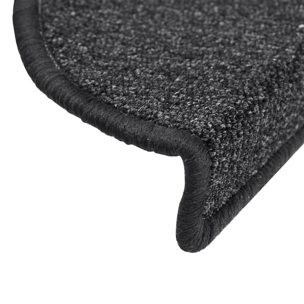 vidaXL Stair Mats 15 pcs. 56x17x3 cm Anthracite Semi-Circular