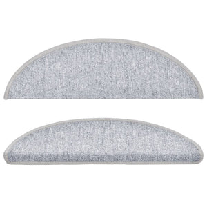 vidaXL 15-Piece Light Grey Stair Mats 56 x 17 x 3 cm