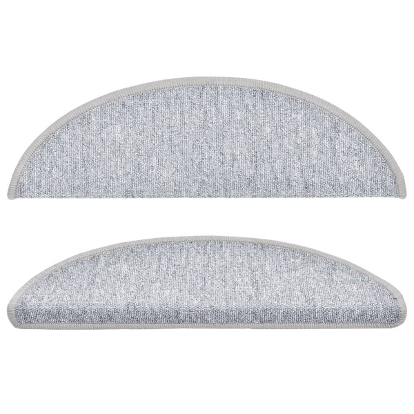 vidaXL 15-Piece Light Grey Stair Mats 56 x 17 x 3 cm