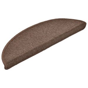 vidaXL Stair Mats 15 pcs. 56x17x3 cm Coffee Brown Semi-Circular