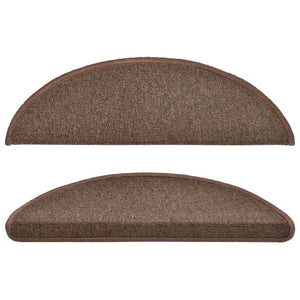 vidaXL Stair Mats 15 pcs. 56x17x3 cm Coffee Brown Semi-Circular