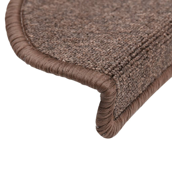 vidaXL Stair Mats 15 pcs. 56x17x3 cm Coffee Brown Semi-Circular
