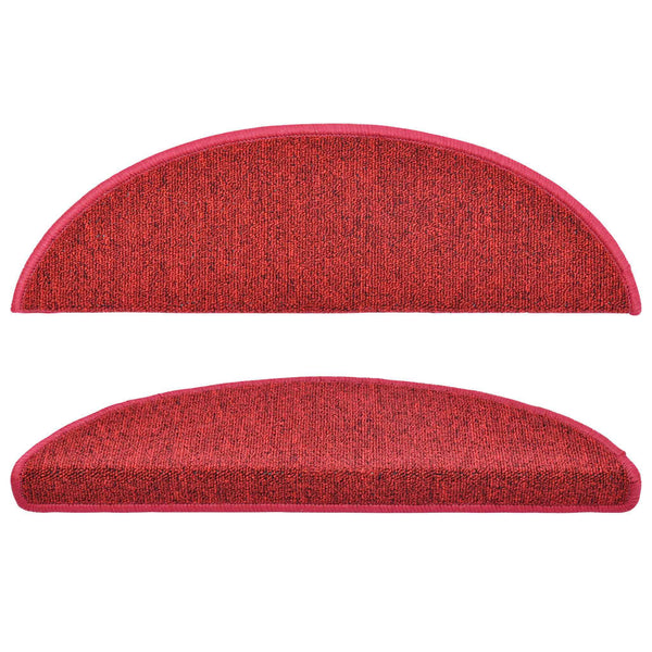 vidaXL Step Mats 15 pcs. 56x17x3 cm Red Half Round