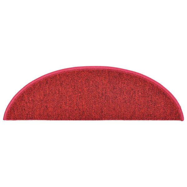 vidaXL Step Mats 15 pcs. 56x17x3 cm Red Half Round