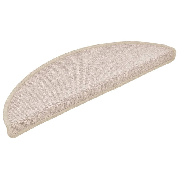 vidaXL Stair Mats 15 pcs. 56x17x3 cm Taupe Half-Round