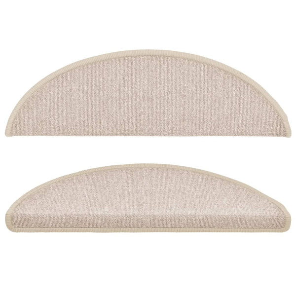 vidaXL Stair Mats 15 pcs. 56x17x3 cm Taupe Half-Round