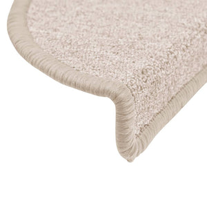 vidaXL Stair Mats 15 pcs. 56x17x3 cm Taupe Half-Round