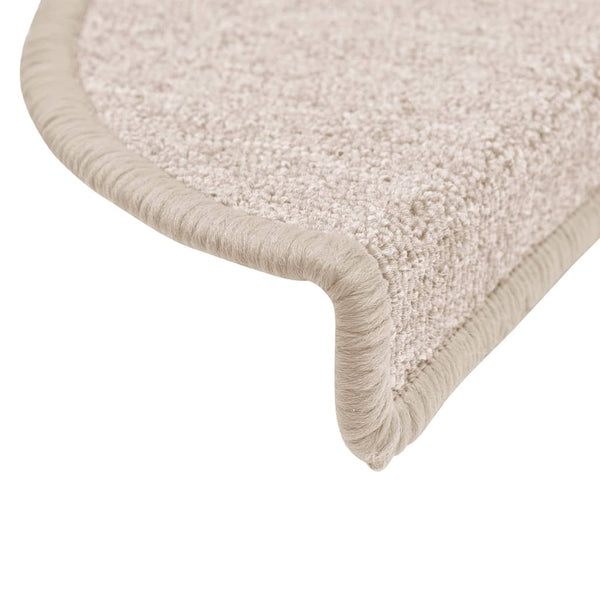 vidaXL Stair Mats 15 pcs. 56x17x3 cm Taupe Half-Round