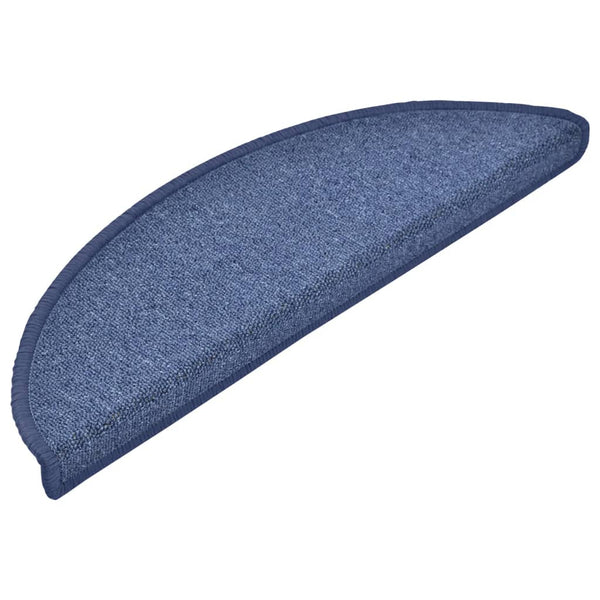vidaXL Stair Mats 15 pcs. 56x17x3 cm Blue Semi-circular