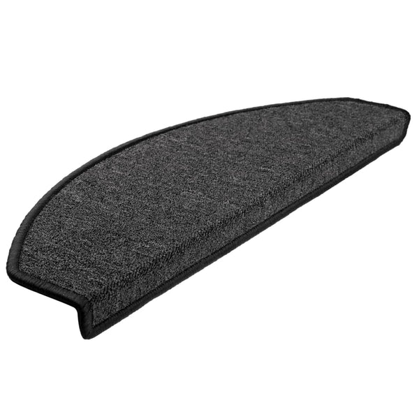 vidaXL Stair Mats 15 pcs. 65x24x4 cm Anthracite Half Round Large