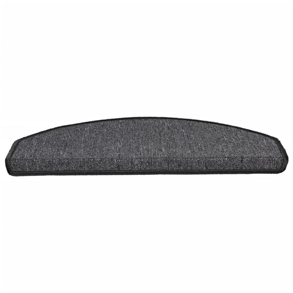 vidaXL Stair Mats 15 pcs. 65x24x4 cm Anthracite Half Round Large
