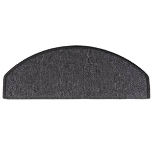 vidaXL Stair Mats 15 pcs. 65x24x4 cm Anthracite Half Round Large