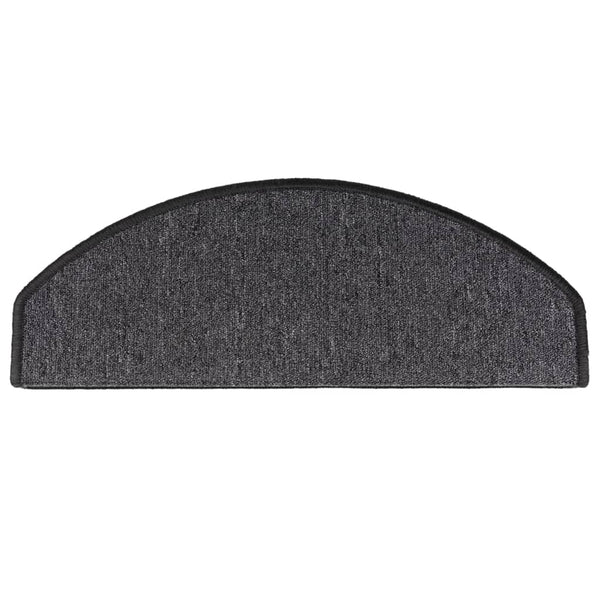 vidaXL Stair Mats 15 pcs. 65x24x4 cm Anthracite Half Round Large
