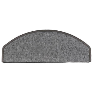 vidaXL Stair Mats 15 pcs. 65x24x4 cm Dark Grey Semicircular Large