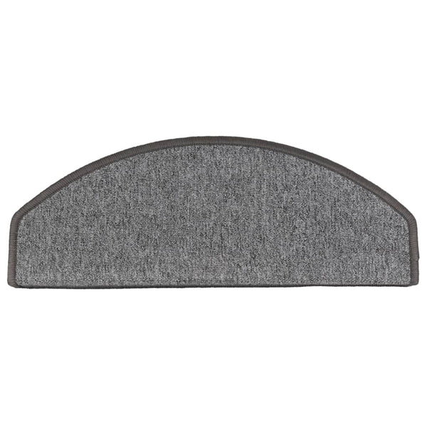 vidaXL Stair Mats 15 pcs. 65x24x4 cm Dark Grey Semicircular Large