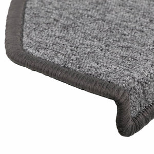 vidaXL Stair Mats 15 pcs. 65x24x4 cm Dark Grey Semicircular Large