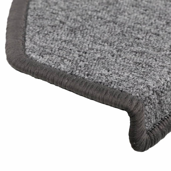 vidaXL Stair Mats 15 pcs. 65x24x4 cm Dark Grey Semicircular Large