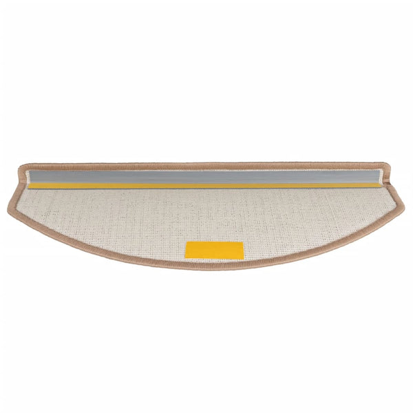 vidaXL Stair Mats 15 pcs. 65x24x4 cm Light Brown Half-Round Large