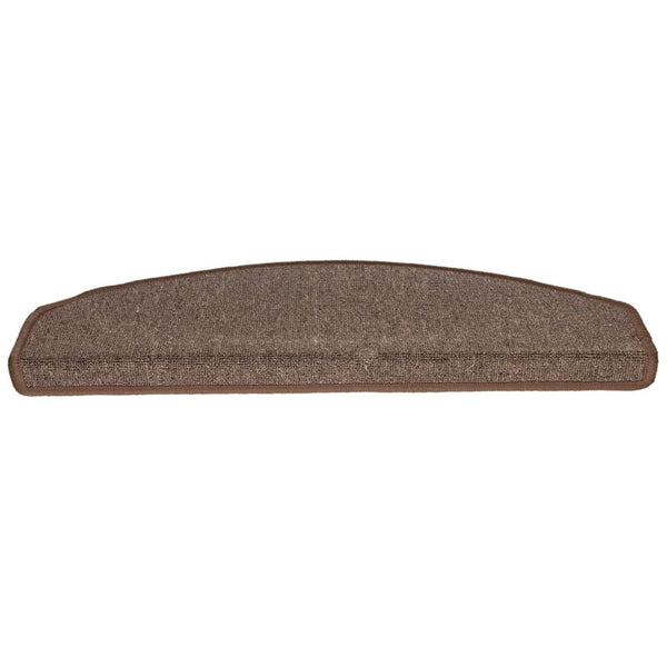 vidaXL Stair Mats 15 pcs. 65x24x4 cm Coffee Brown Semi-circular Large