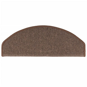 vidaXL Stair Mats 15 pcs. 65x24x4 cm Coffee Brown Semi-circular Large