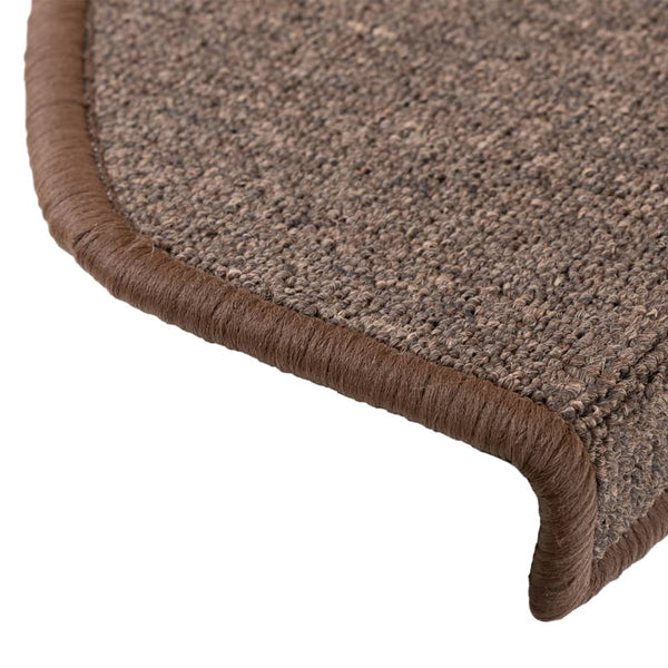 vidaXL Stair Mats 15 pcs. 65x24x4 cm Coffee Brown Semi-circular Large