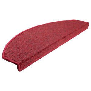 vidaXL Stair Mats 15 pcs. 65x24x4 cm Red Half Round Large