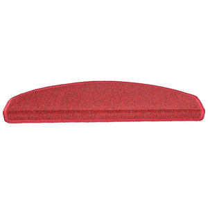 vidaXL Stair Mats 15 pcs. 65x24x4 cm Red Half Round Large
