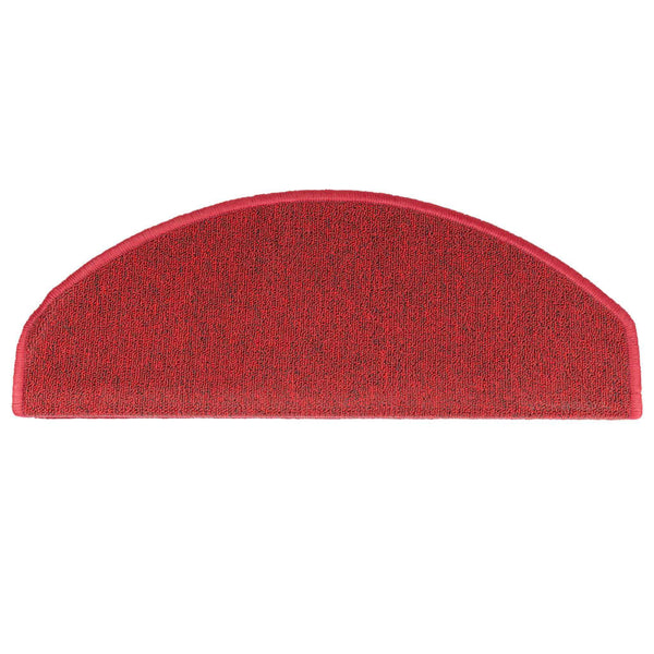 vidaXL Stair Mats 15 pcs. 65x24x4 cm Red Half Round Large