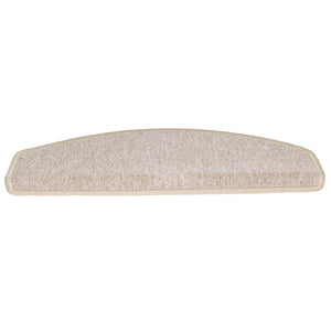 vidaXL Stair Mats 15 pcs. 65x24x4 cm Taupe Semi-circular Large
