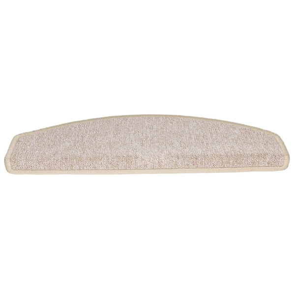 vidaXL Stair Mats 15 pcs. 65x24x4 cm Taupe Semi-circular Large