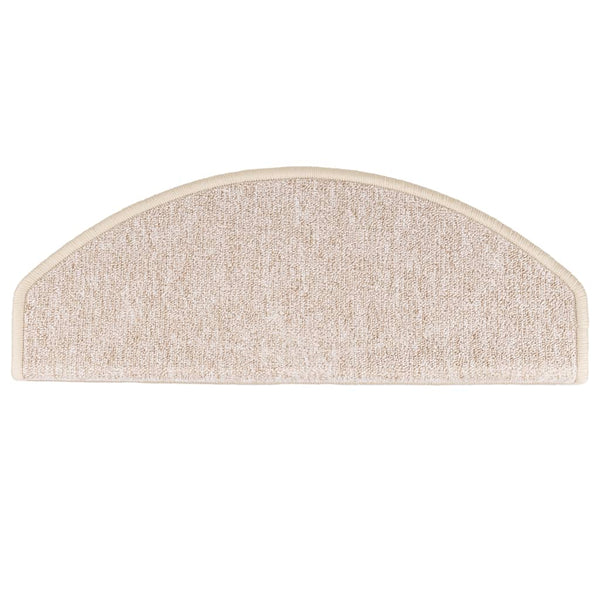 vidaXL Stair Mats 15 pcs. 65x24x4 cm Taupe Semi-circular Large