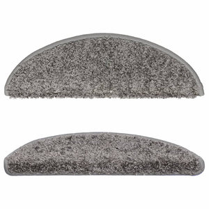 vidaXL Stair Mats 15 pcs. 56x17x3 cm Grey Semi-circular