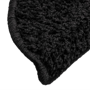 vidaXL Stair Mats 15 pcs. 56x17x3 cm Black Semi-Circular