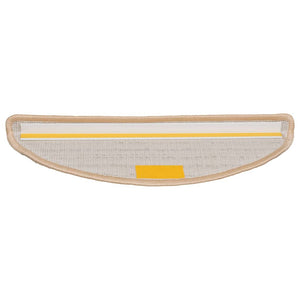 vidaXL Stair Mats 15 pcs. 56x17x3 cm Cream Half Round