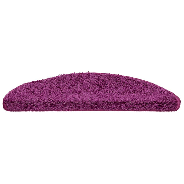 vidaXL Stair Mats 15 pcs. 56x17x3 cm Violet Half-Round