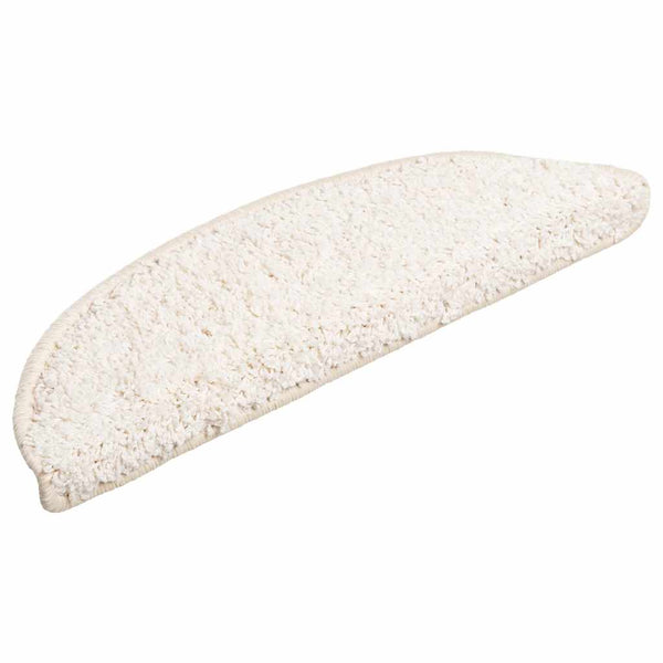 vidaXL Stair Mats 15 pcs. 56x17x3 cm White Semicircular