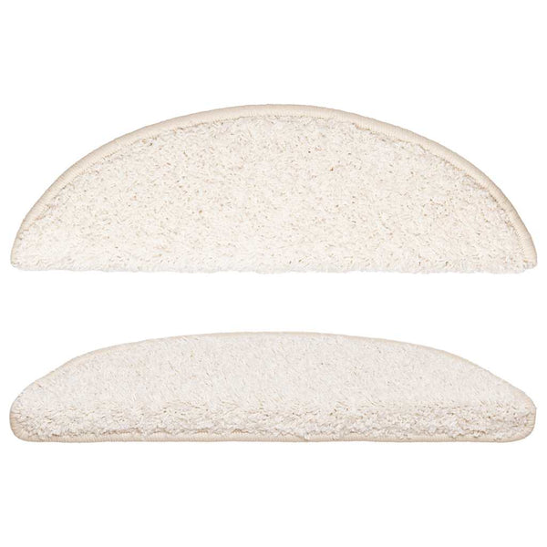 vidaXL Stair Mats 15 pcs. 56x17x3 cm White Semicircular