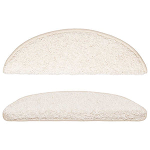 vidaXL Stair Mats 15 pcs. 56x17x3 cm White Semicircular