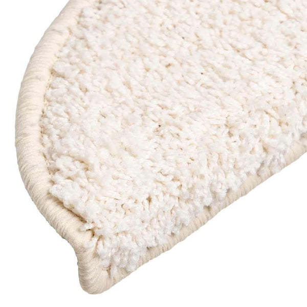 vidaXL Stair Mats 15 pcs. 56x17x3 cm White Semicircular