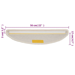 vidaXL Stair Mats 15 pcs. 56x17x3 cm White Semicircular