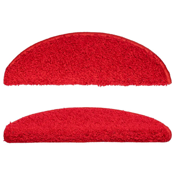 vidaXL Step Mats 15 pcs. 56x17x3 cm Red Half Round
