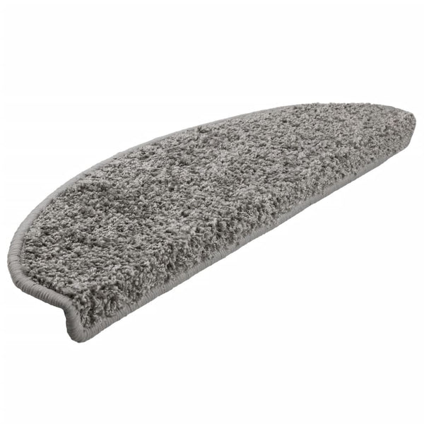vidaXL Stair Mats 15 pcs. 65x21x4 cm Grey Semicircle Large