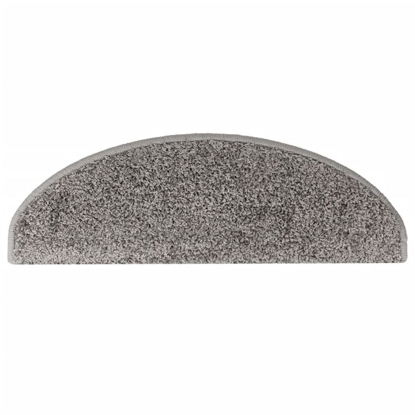 vidaXL Stair Mats 15 pcs. 65x21x4 cm Grey Semicircle Large