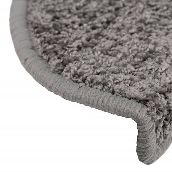vidaXL Stair Mats 15 pcs. 65x21x4 cm Grey Semicircle Large