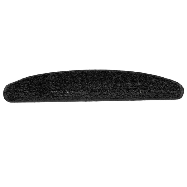 vidaXL Stair Mats 15 pcs. 65x21x4 cm Black Semi-Circular Large