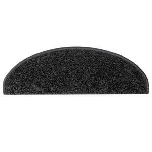 vidaXL Stair Mats 15 pcs. 65x21x4 cm Black Semi-Circular Large