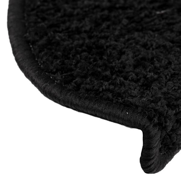 vidaXL Stair Mats 15 pcs. 65x21x4 cm Black Semi-Circular Large