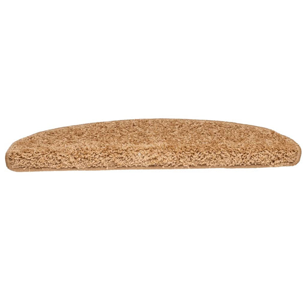 vidaXL Stair Mats 15 pcs. 65x21x4 cm Beige Semi-Circular Large